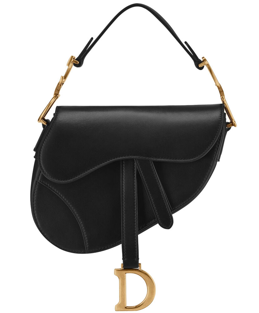 Christian Dior Mini Saddle Calfskin Bag Black